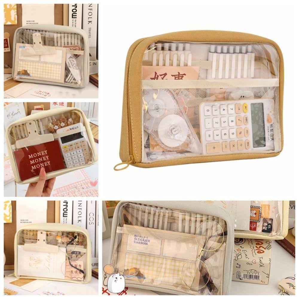 

Чехол для хранения Прозрачный пенал Прочные школьные принадлежности большой емкости