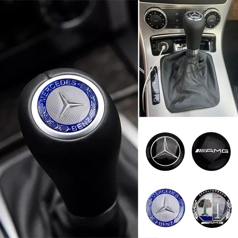 Car Gearbox Control Lever Sticker Shift Handle Decals Accessories For Benz AMG W204 W205 W203 W211 W212 W213 W201 W210 OQ4