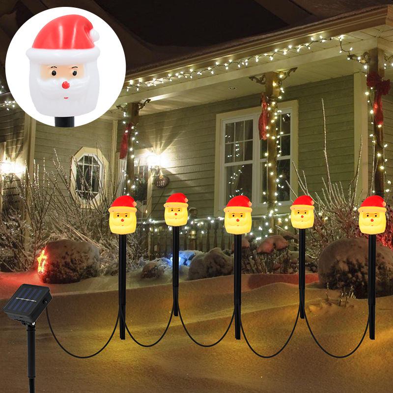 Solar-Powered LED Christmas Star & Snowflake Garden Lights