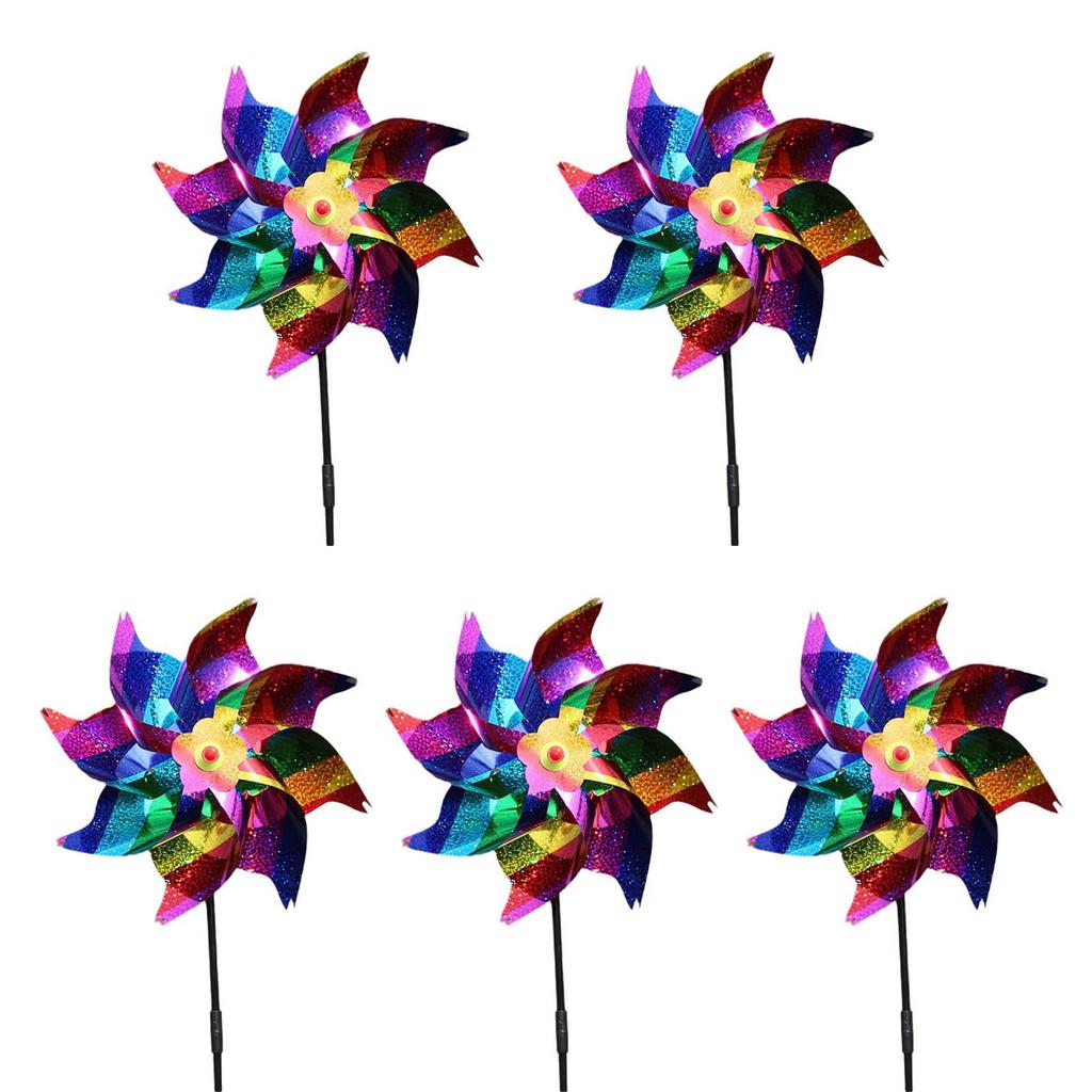 5PCS Wind Spinner Colorful Pinwheel Rotation Windmill Wedding Ornament Kids Outdoor Toy Kindergarten Lawn Garden Decors