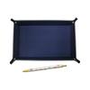 Japanese Embossed Cowhide Leather Pen Tray (Blue) with Floral Ballpoint Pen Set TRAL-HS380B - Lined Interior, Premium Embossed Leather Exterior,