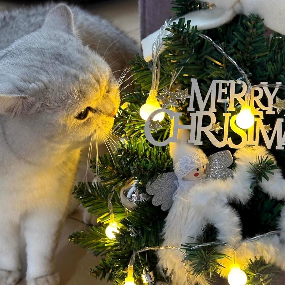 Christmas Tree Christmas Decorations Indoor Arbol De Navidad Con Luces Small Christmas Tree with Lights Warm Wooden Base for Christmas Decor Home