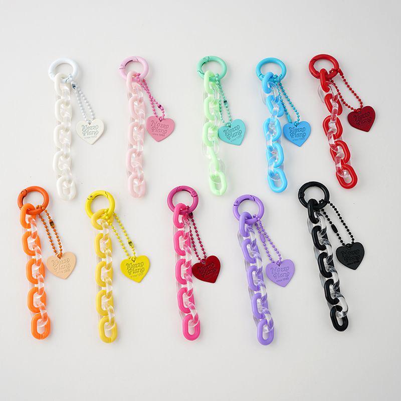 Summer Jelly Acrylic Heart Pendant Keychain