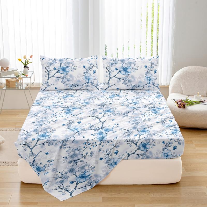 

Пододеяльник 3 шт. Печать Ультратонкое волокно Простыня на резинке Кожа-дружелюбная Дышащая Простыня на резинке размера Queen Матрас Comforter (quilt)-EU Single(135*200cm)3pcs