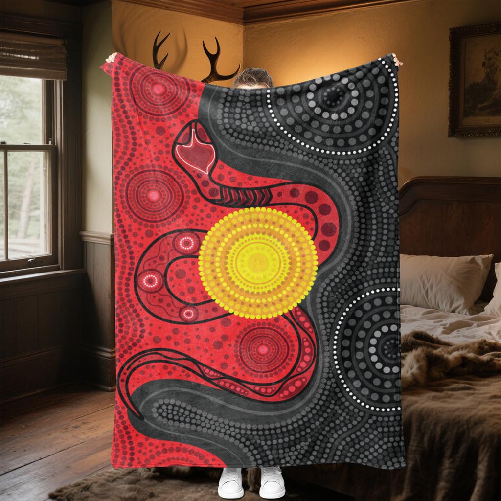 1PC Aboriginal Art Blanket Vibrant Dot Soft Comfortable All Seasons Perfect Sofa Office Travel Home Gift Idea