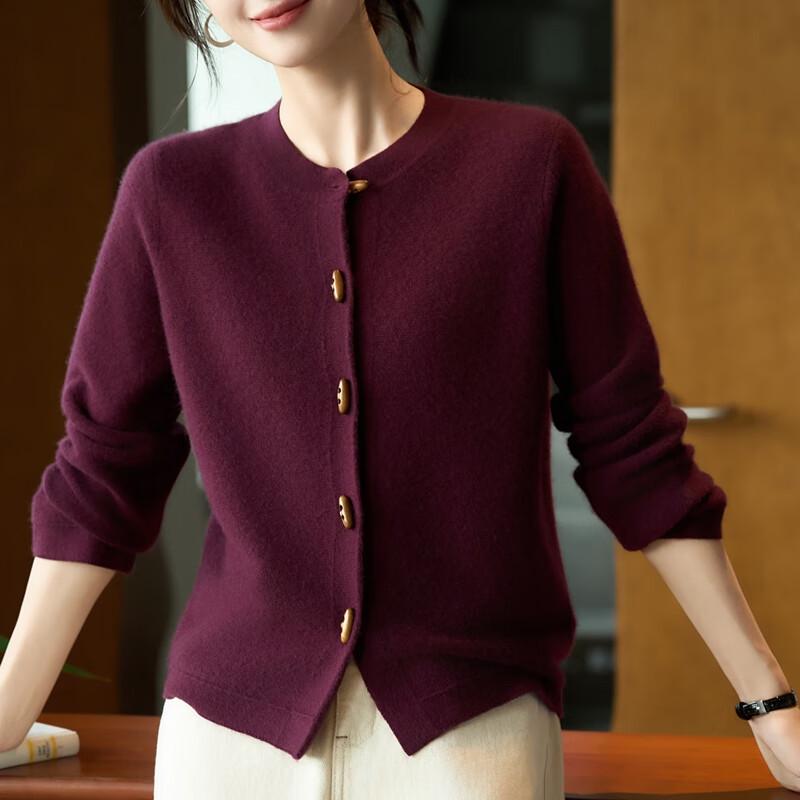Zhenxu 100% Merino Wool Toggle Button Cardigan M