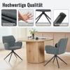 Swivel Dining Chair (Set of 2) Armchair with Metal Legs, Leisure Chair, Velvet-like Fabric, Dark Gray