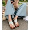 Mode Klassische Dicke Mittelhohe Absätze Flip-Flops Damen Lässige Hausschuhe Hochwertige Echtleder Sandalen Damen Pumps Sandalen Damen