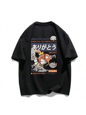 New Japanese T-Shirt Unisex's And Wounisex's Brand Pure Cotton T-Shirt Cartoon Printing Plus Size Wounisex's Clothing Shipping 1232