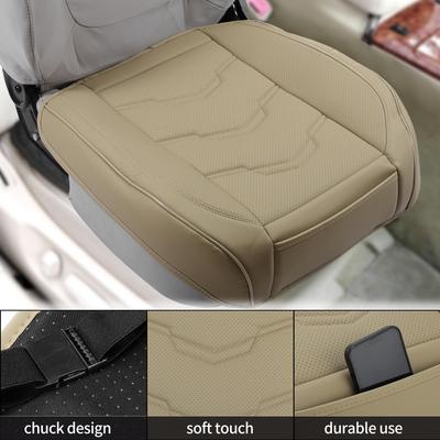 X Autohaux Auto Car Bottom Seat Pad Cover Faux Leather Punched Polygon Pattern Semi-Wrapped 3D Cushion Universal for SUV Truck