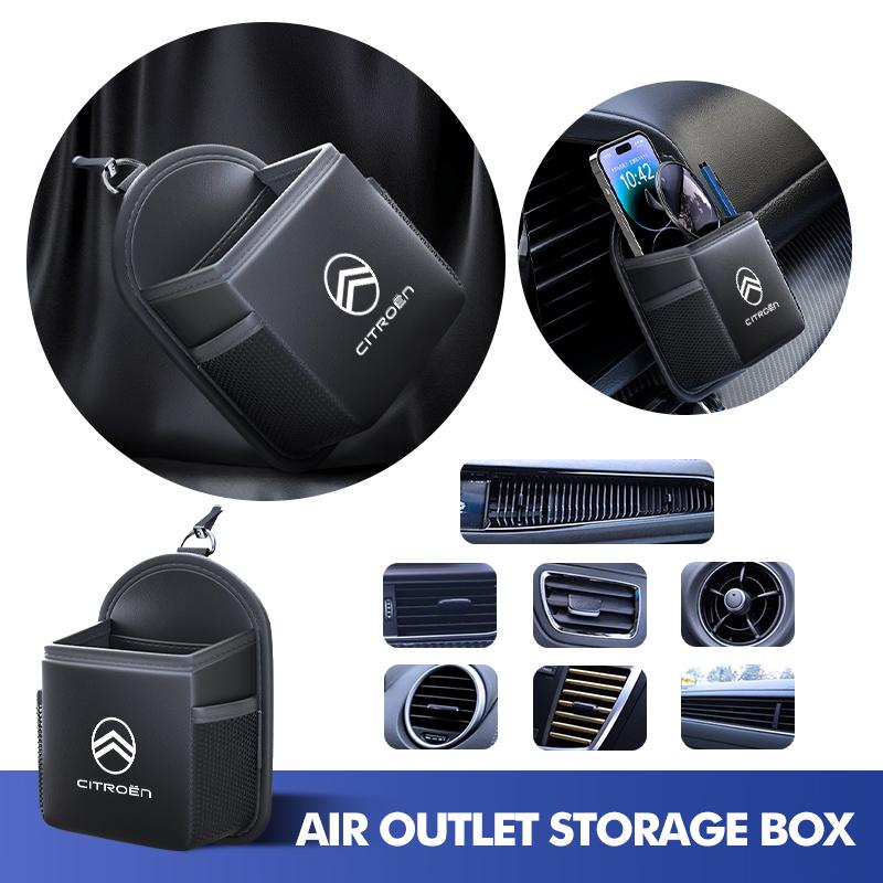 Leather Car Air Outlet Storage Bag Phone Hanging Bag Supplies For Citroen Jumper Celysee Cactus Picasso Aircross Saxo Grand aje256