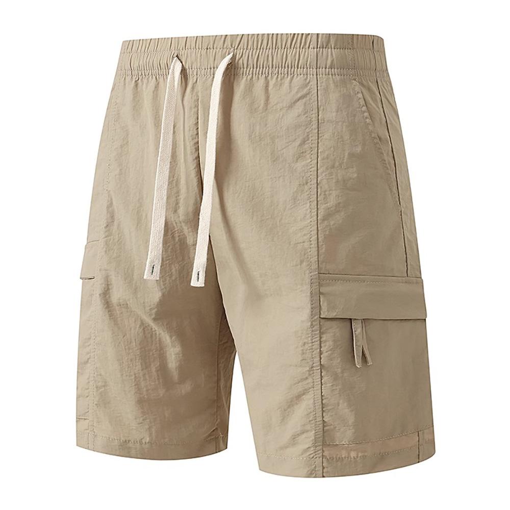 Zomer Heren Cargo Broeken IJszijde Ademende Korte Broeken Elastische Taille Effen Kleur Koel Gevoel Korte Broeken Mode Streetwear