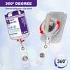 Purple "Wipe" Badge Reel. Funny Retractable ID Clip for Nurses, Lab Techs & Medical Staff.