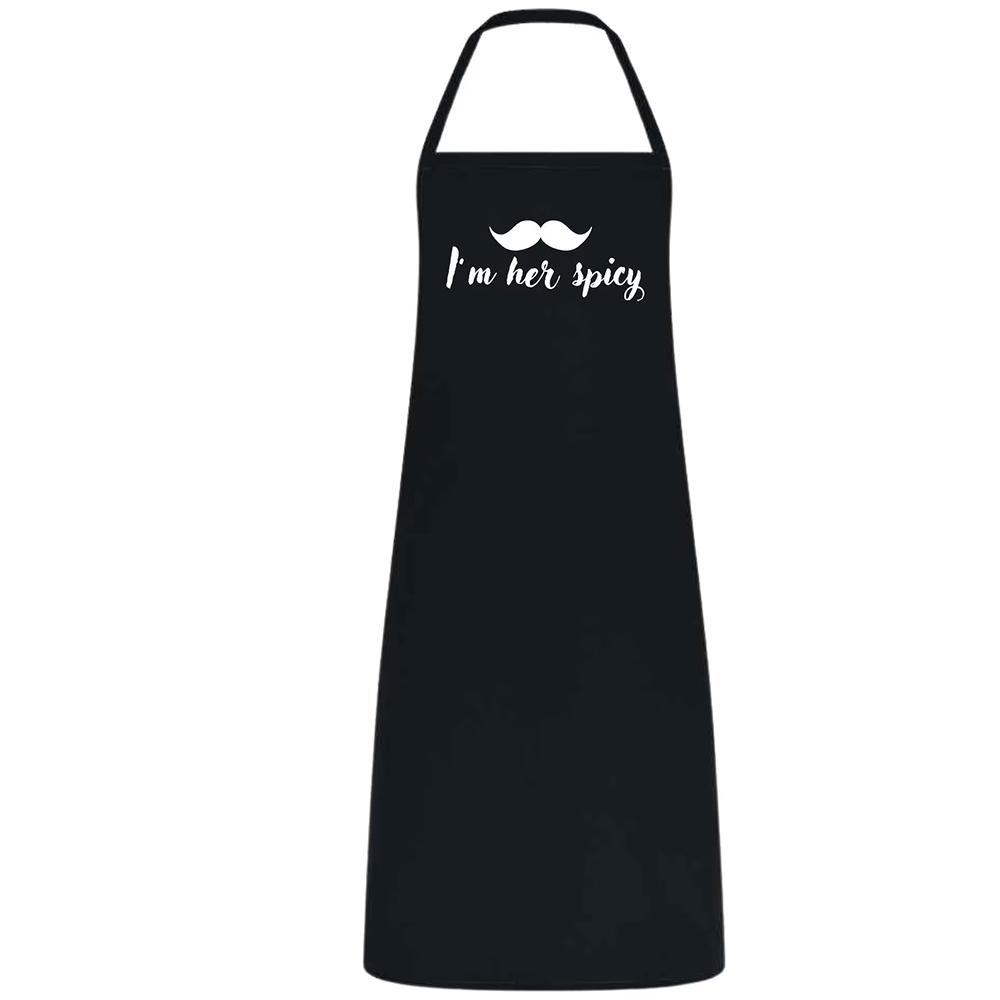 Mr&Mrs Couples Aprons "I'm Her Spicy I'm His Hot" Wedding Anniversary Gift for Newlywed Engagement Bridal Shower Married Couples