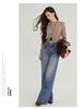 SELINE Shilin 2026 Retro Blue High-End Micro-Flare Jeans