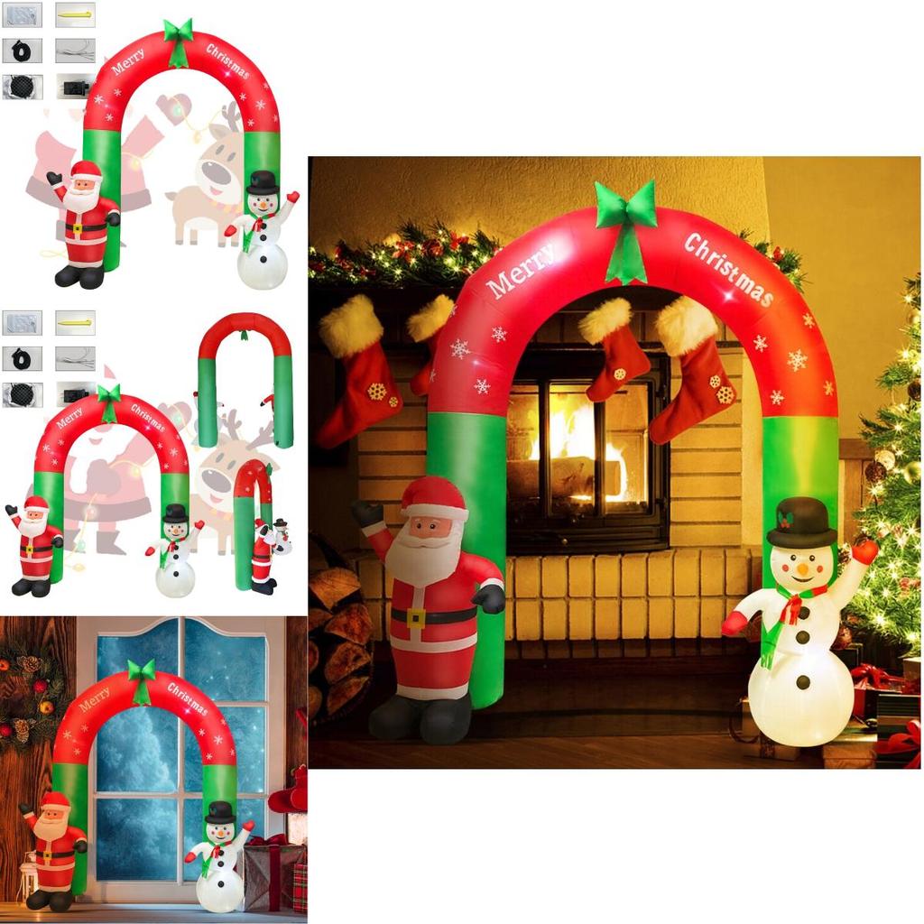 Festive Inflatable Christmas Decoration Glowing Santa Claus Snowman Gingerbread Man Yard Ornament