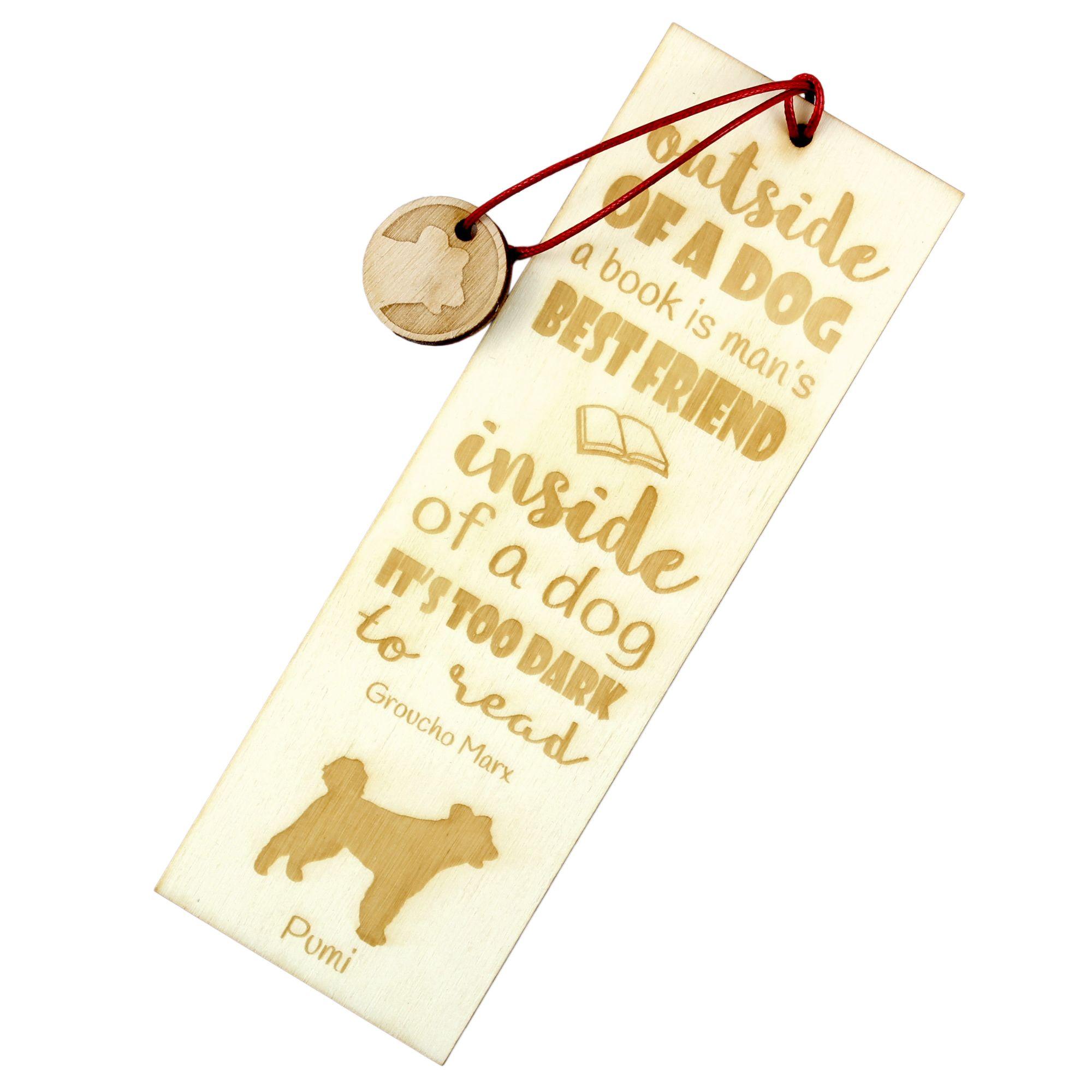 

Pumi, Hungarian Pumi, Hungarian herding terrier - dog bookmark, personalized bookmark, gift for bookworm from Art-Dog brand