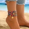 3pcs/Set Starfish Shell Rainbow Beads Anklets Sets For Women Bohemia Foot Chains Beach Jewelry Summer Ankle Bracelet Accessories