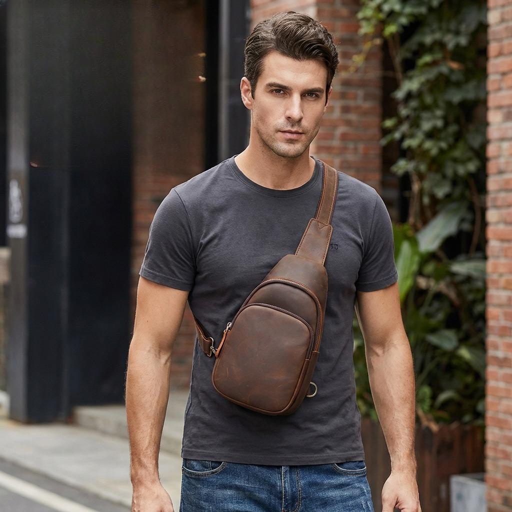 Retro Módní Vysoce kvalitní Multifunkční Taška s Přední Kapsou, Ležérní Jednoramenná Crossbody Taška