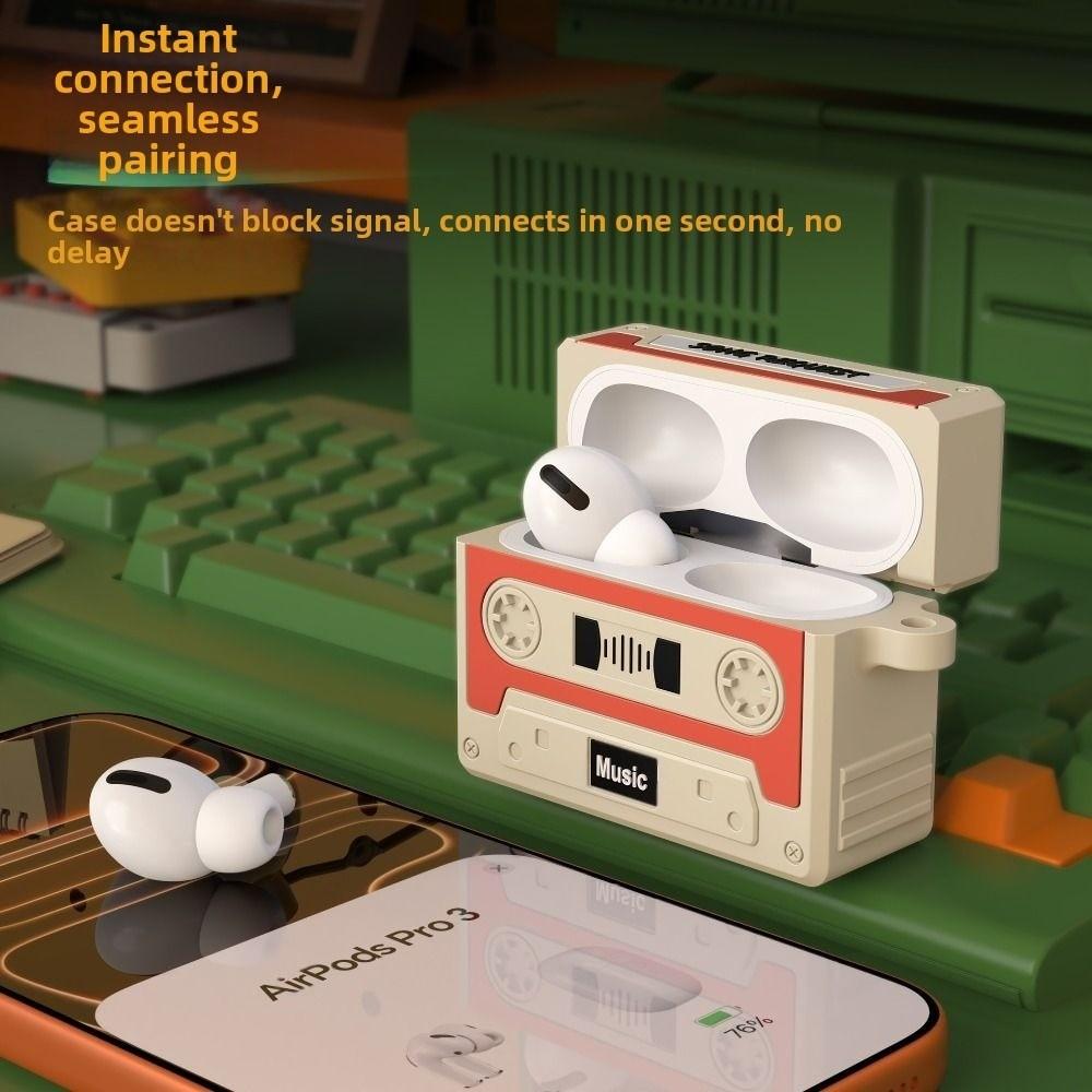 Silicone Earphone Case Retro Cassette Protective Shell for Airpods Pro 3 Accessories