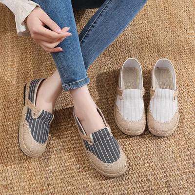 Spring and Summer New Cloth Shoes Linen Cloth Shoes Women's Shoes One-pedal Canvas Shoes Polyurethane Non-slip Soft-soled Single Shoes