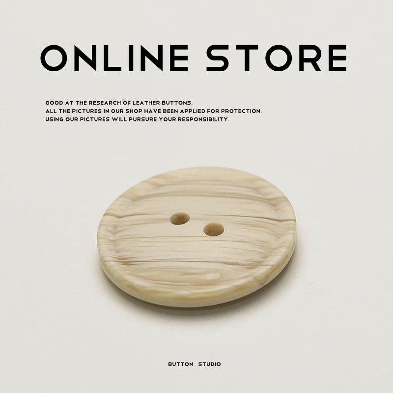 

5pcs Two-eye buttons imitation wood grain resin buttons women s clothing autumn and winter clothing double-sided nylon coat decorative buttons 1 #[30mm LY4007 two-eye wood stripe beige]