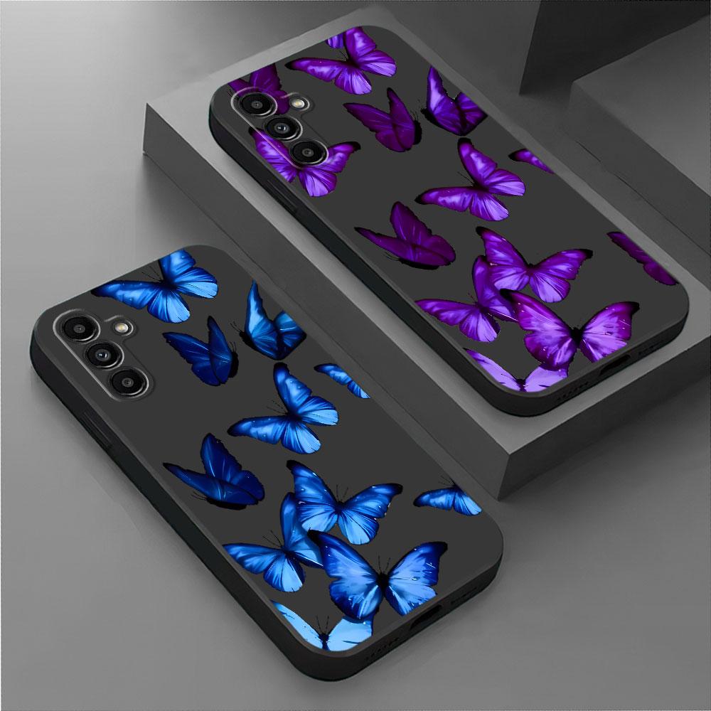 INS Retro Butterfly Phone Case for Samsung Galaxy A11 A21s A34 A22 A54 A13 A73 A52 A33 A72 A42 A32 A24 A12 A14 A53 A23 Cover