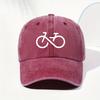 Vintage Bicycle Printed Baseball Cap with White Geometric Design for Running, Hiking, and Casual Street Style