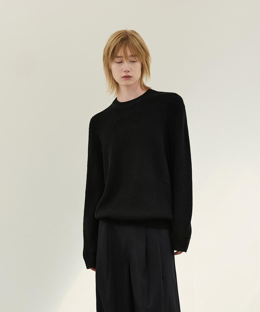 WAAR M1074 Crew Neck Oversized Hazzi Knit (4 Colors)