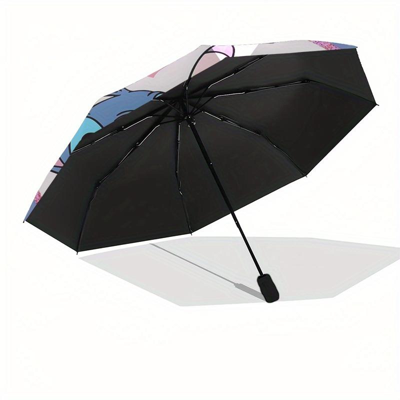 1pc Stitch,Lilo Automatic Folding Umbrella: Compact 8-Bone Design Cartoon Outdoor Travel Companion, Business Umbrella, Christmas Valentine's