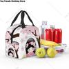 Japanese Spring Kokeshi Doll Insulated Lunch Bags Cute Girly Sakura Cherry Blossom Resuable Thermal Cooler Bento Box
