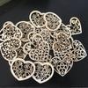 50/100pcs Wood Crafts Hollow Carved Flowers Love Wood Chip Hole Ornaments DIY Jewelry Accessories Home Decoration Pendants