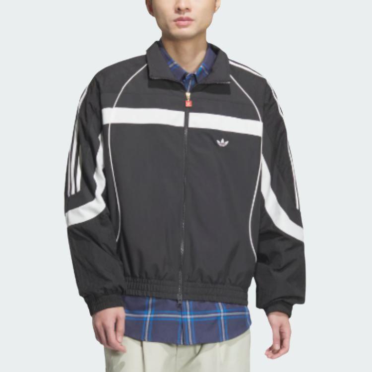 Adidas Originals Retro Year Of The Snake Limited RS M Pad Vintage Zip Collar Comfortable Jacket Men Jacket Black JN3796