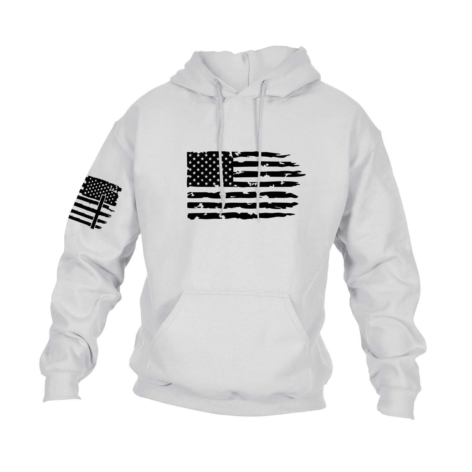 Мужская повседневная свободная толстовка с капюшоном и длинным рукавом с принтом и карманами XL белый 1967₽