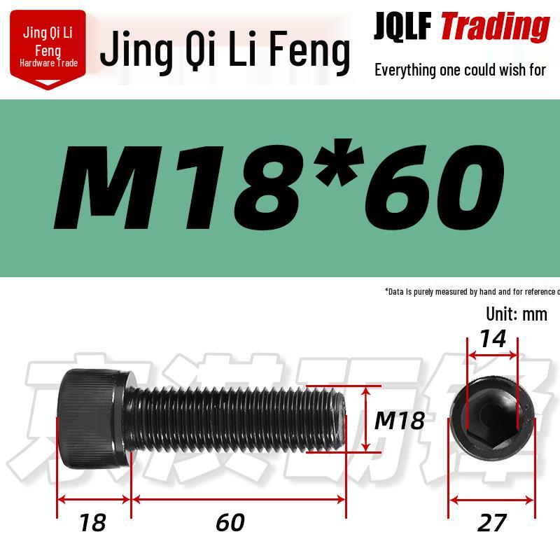 M18-20 High-Strength Black Hex Socket Head Cap Screws with Knurled Cylindrical Bolts
