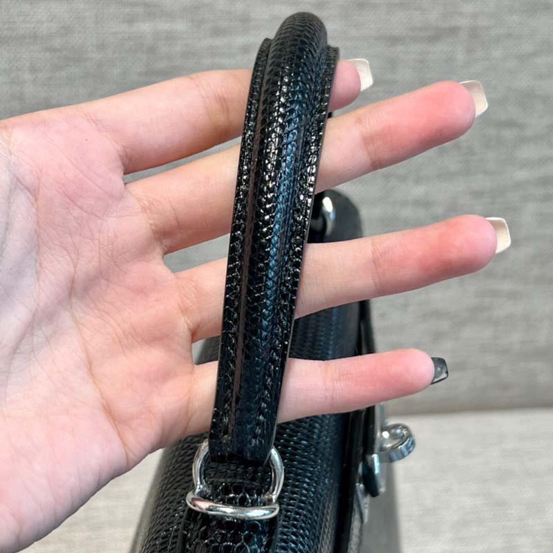 Lizard Pattern Leather Bag Second Generation 25cm Portable Shoulder Messenger Bag Commuter Bag Simple and Fashionable