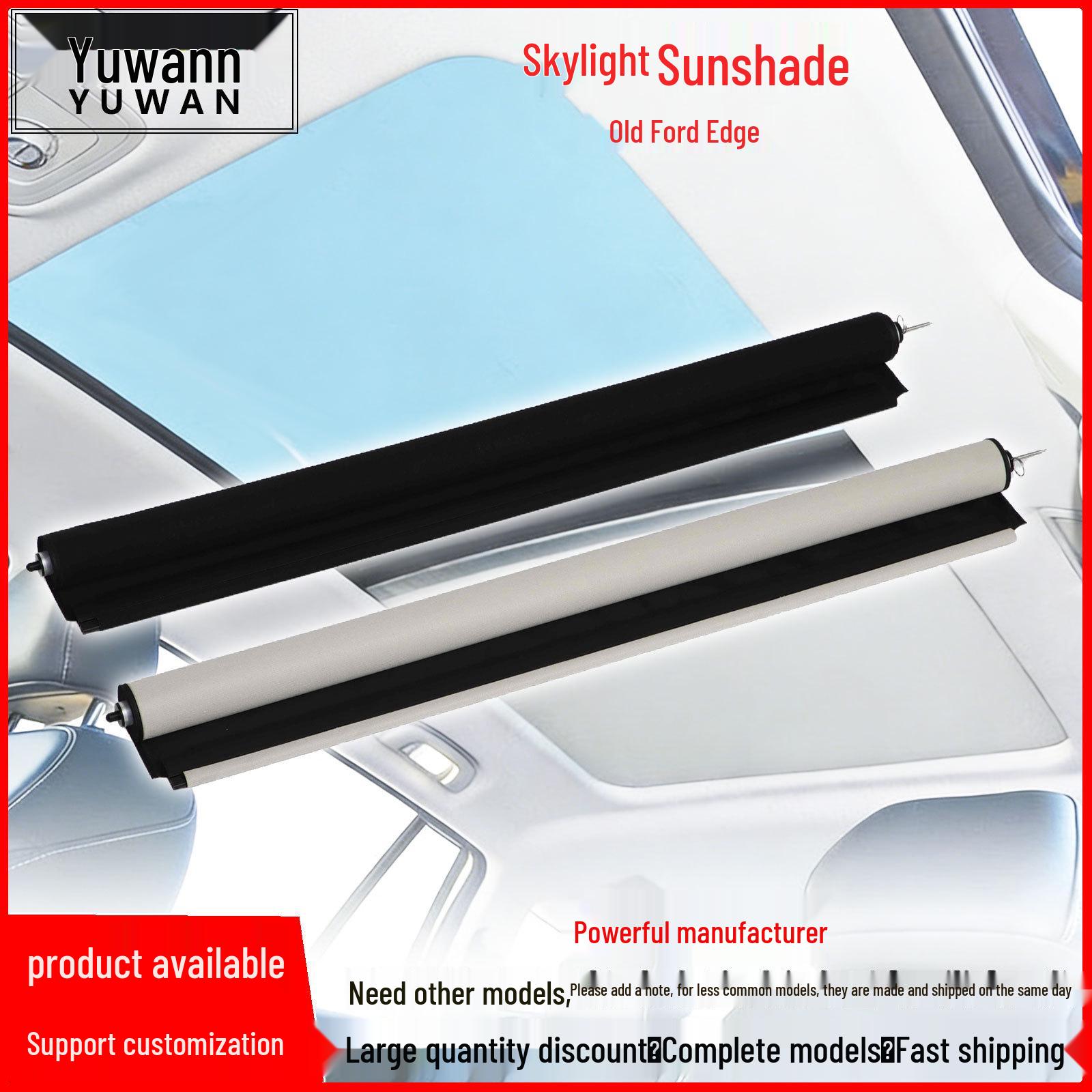Car Sunroof Roller Blind for Ford Edge Roof in Beige, Black, Gray