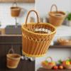 Wall Hanging Basket Fruit Vegetable Holder Rustic Woven for Nursery Office