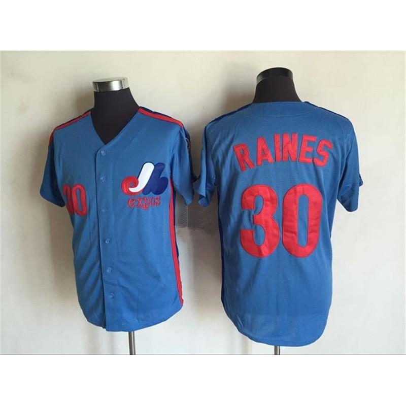 Vintage Montreal Expos 30 Baseball Jersey Unisex Cotton Embroidered Sport Top Fans Casual Wear