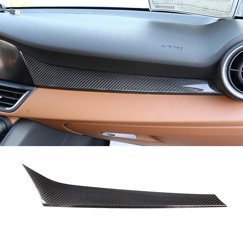 Real Carbon Fiber Car Center Console Dashboard Panel Decoration Cover Trim For Alfa Romeo Giulia 2017-2020 Interior Accessories