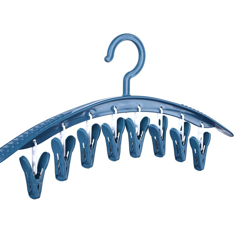 Household Multifunctional Traceless Clothes Hanger Windproof Plastic Thickened Drying Underwear Sock Clip Clothes Hanger