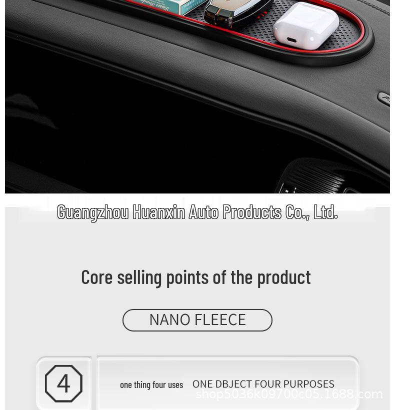 PVC Car Dashboard Anti-Slip Mat & Phone Holder for SUVs - Multi-Function Navigation