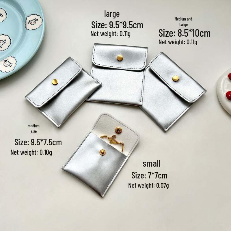 Custom Logo PU Snap Button Jewelry Bag with Flap