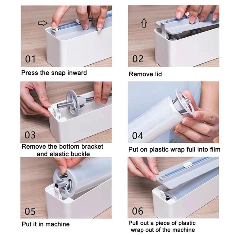 3 In 1 Aluminum Film Wrap Cutter WallMount Paper Towel Holder Cling Film Cutting Holder Plastic Wrap Dispenser Kitchen Organizer