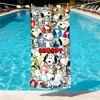 Snoopy Print Beach Towel Design, Soft, Lightweight. for Home Bathroom, Spa, Pool, Yoga, Surfing, Camping, Gift for Family, Friend