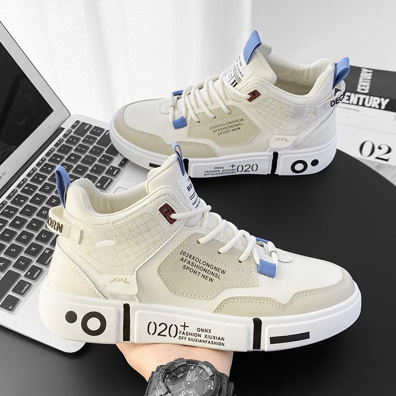 

Високі кеди чоловічі осінні в стилі коледжу, універсальні, модні, маленькі білі кеди, підліткові, парні, на платформі, повсякденні, спортивні, чоловічі кеди 44