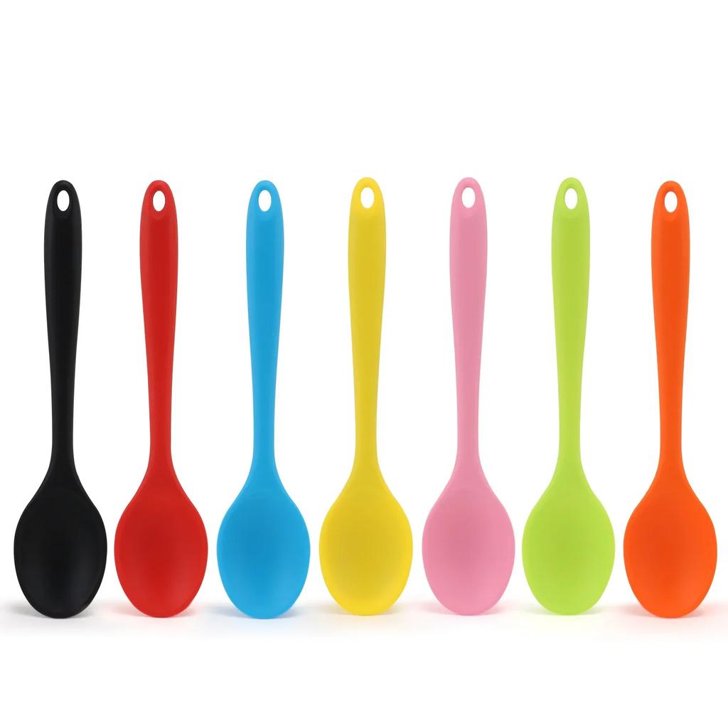 20.5cm Silicone Noodle Spoon Rice Salad Mixing Kitchen Teaspoon Denser Spoons, SaladSpoon, Seasoning SpoonTableware