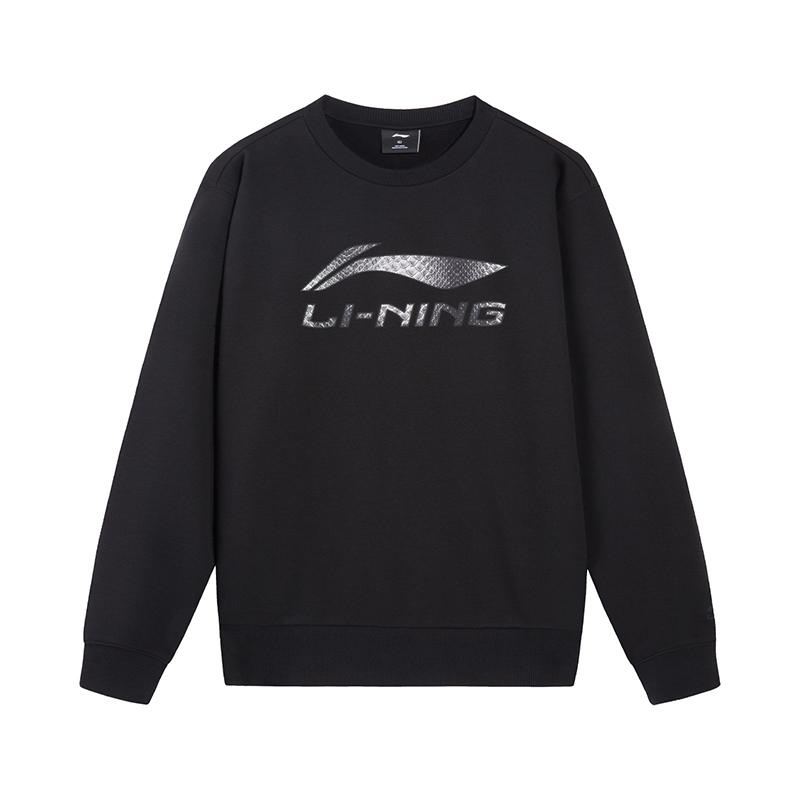 Li Ning Sweatshirts Men s Black Crew Neck Moderate AWDVJ29-1 2XL