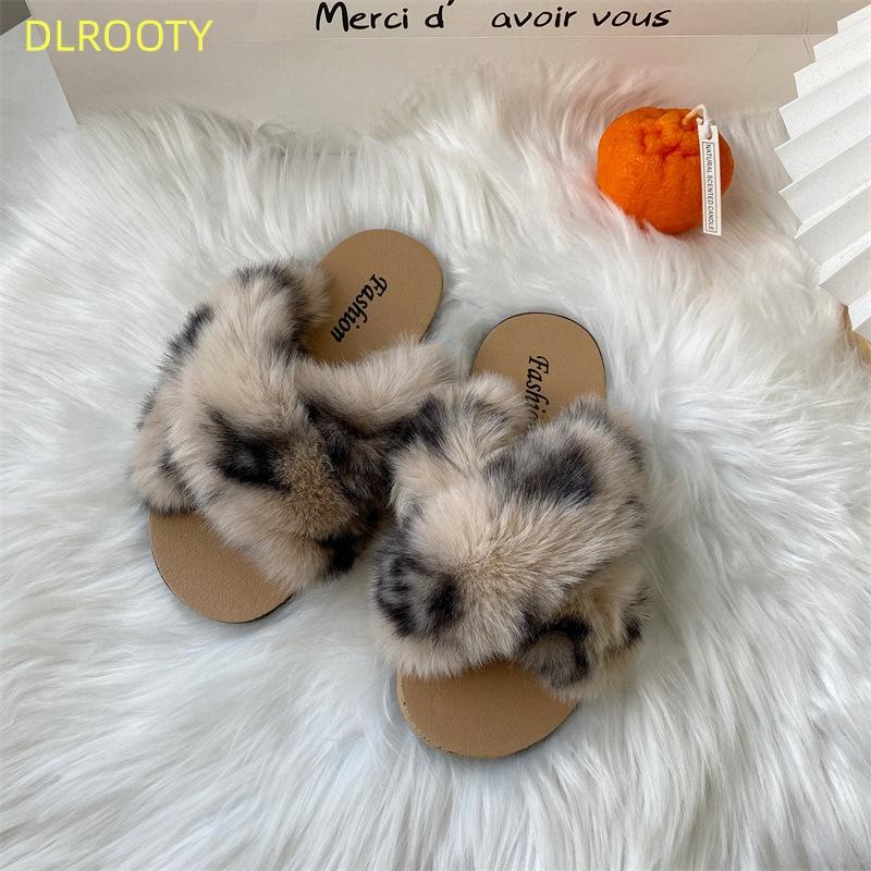 Fashion New Arrival Winter Warm Slides Sheepskin Sliders Women's Real Wool Fur Slippers Home Indoor Winter Shoes outdoor slippers