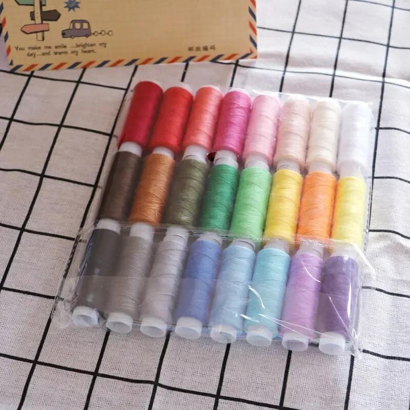 24 Colour Polyester Machine Embroidery Sewing Threads Hand Sewing Thread Craft Patch Steering Wheel Sewing Supplies